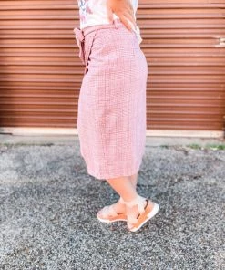 Listicle Bethany Tweed Wrap Midi Skirt