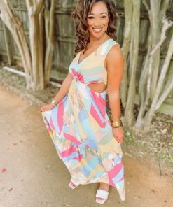 Entro Karter O-Ring Cut Out Midi Dress Dresses