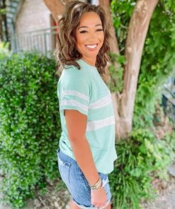 Cotton Bleu Adaline Low Striped Oversized Top