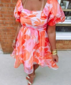 Entro Mandy Puff Sleeve Dress Dresses