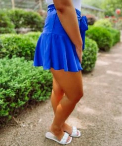 Trend Shop Ruth Ruffle Front Tie Skort Bottoms