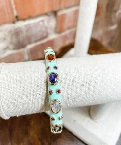 Texas Bling Porsha Enamel Bangles- Mint