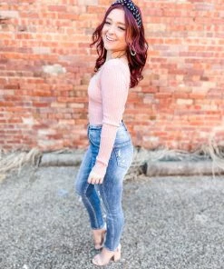 Love Tree Amber Long Sleeve Rib Bodysuit- Mauve 7 Love Tree Amber Long Sleeve Rib Bodysuit- Mauve