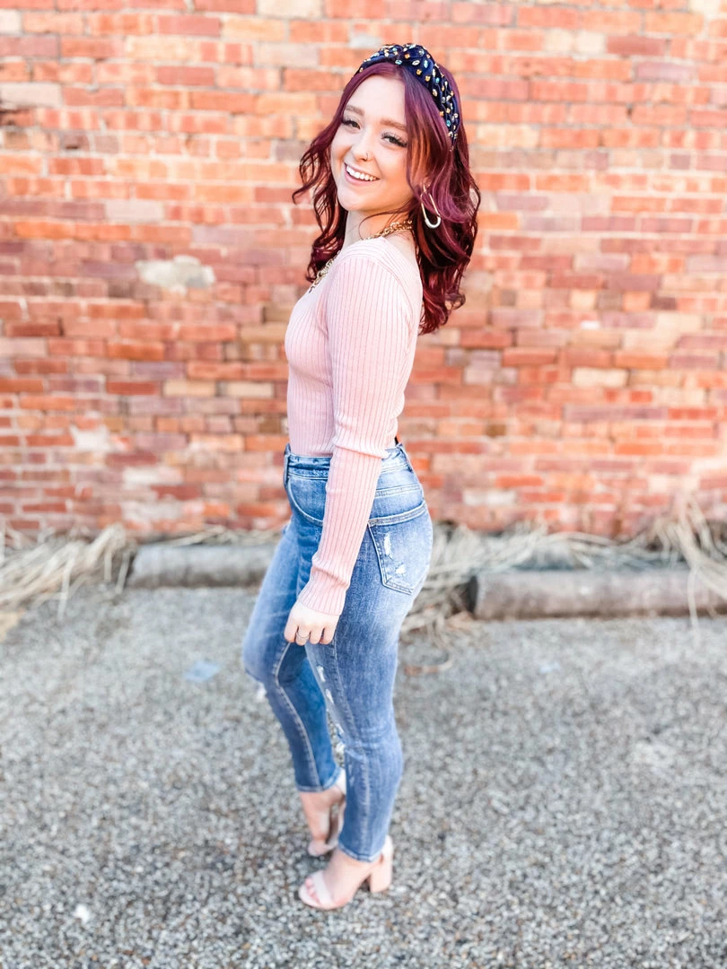 Love Tree Amber Long Sleeve Rib Bodysuit- Mauve 3 Love Tree Amber Long Sleeve Rib Bodysuit- Mauve