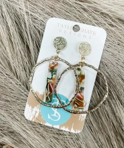 Texas Bling Angela Pink Sky Hoops