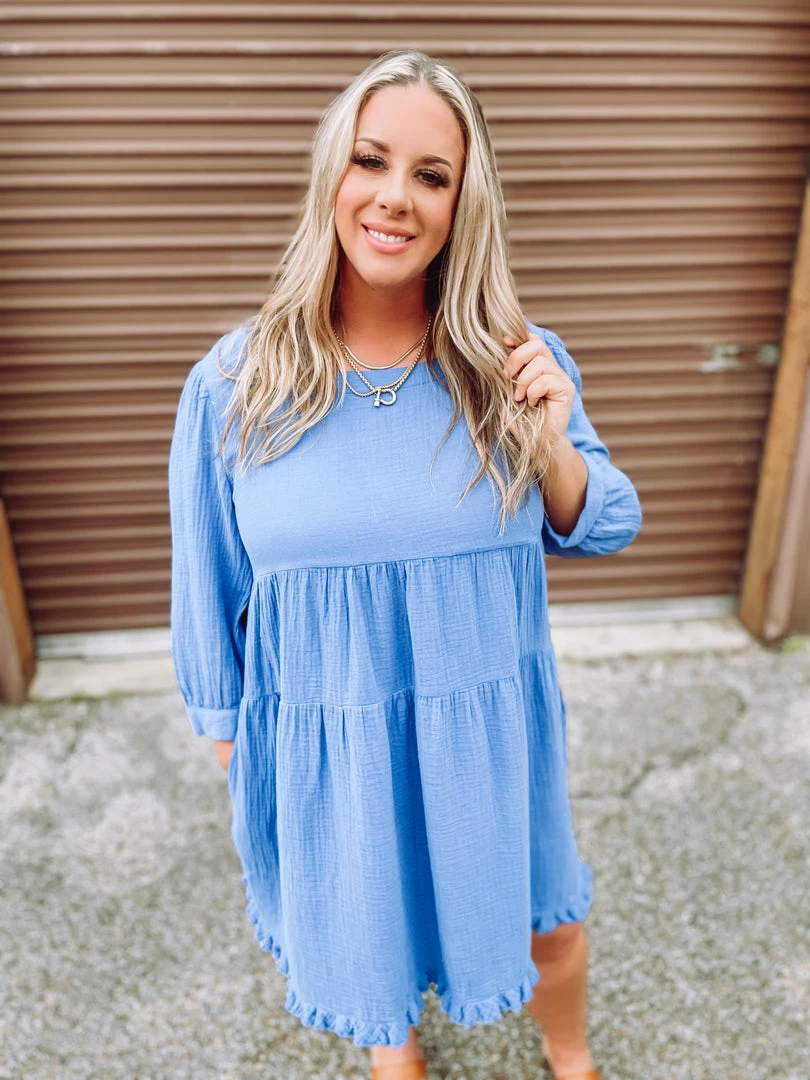 Umgee Emerson Multi Tiered Textured Keyhole Dress 3 Umgee Emerson Multi Tiered Textured Keyhole Dress