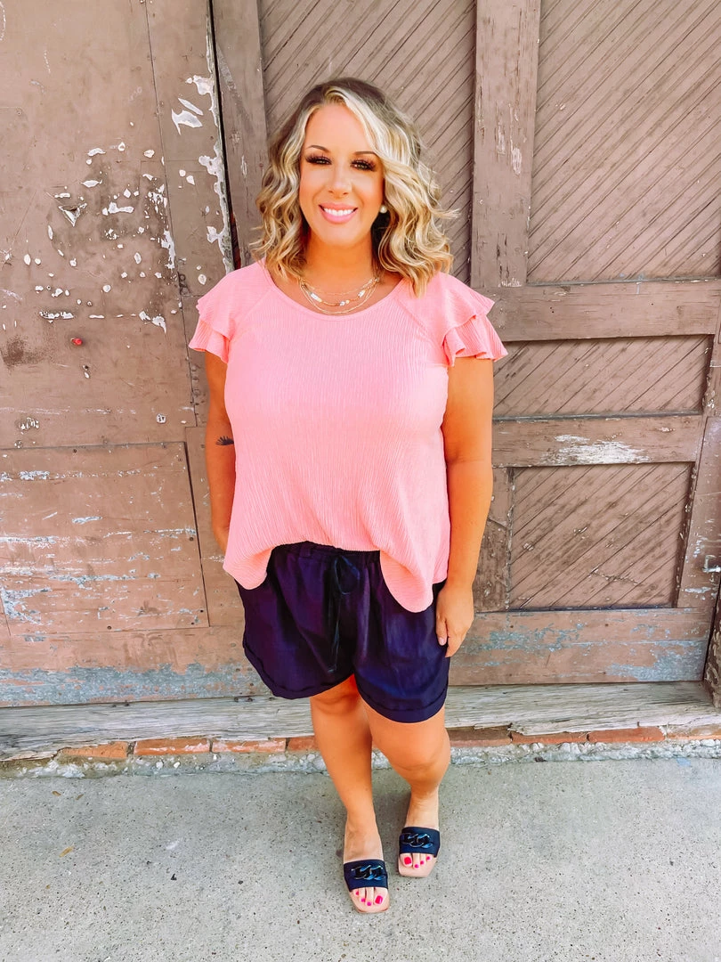 Kori Ashlyn Drawstring Waist Shorts- Black Plus 3 Kori Ashlyn Drawstring Waist Shorts- Black Plus