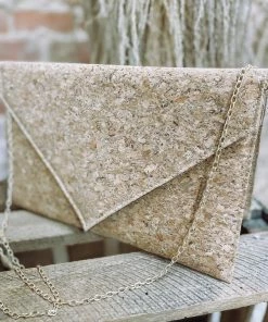 Texas Bling Bags Silver Flake Cork Foldover Clutch