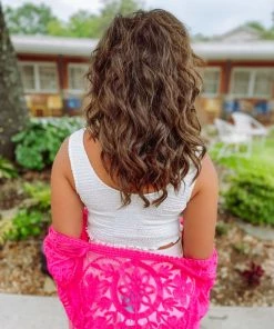 Texas Bling Tops Melissa Cropped Smocked Sleeveless Top