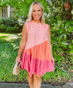 Umgee Camilla Color Block Sleeveless Dress Dresses