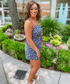 &MERCI Dolly Ruched Drawstring Floral Romper