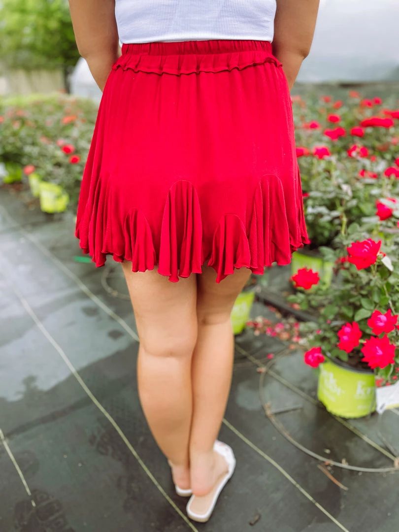 Trend Shop Bottoms Jade Mini Pleated Skirt- Cranberry 3 Trend Shop Bottoms Jade Mini Pleated Skirt- Cranberry