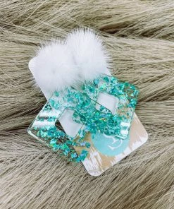 Texas Bling Cleo Flake Diamond Drop Earrings- Blue Jewelry