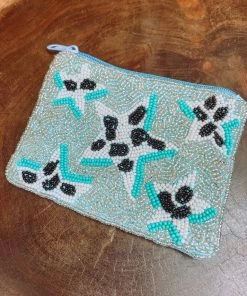 Texas Bling Spotted Star Beaded Pouch Bags