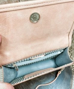 Texas Bling Halli Rectangle Straw Bag- Blush