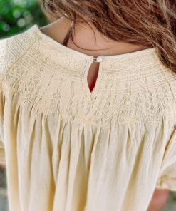 Easel Jill Pleated Short Sleeve Top- Mustard