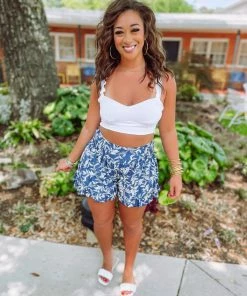 Love Tree Tops Jenna Ruffle Shoulder Strap Crop Top- White