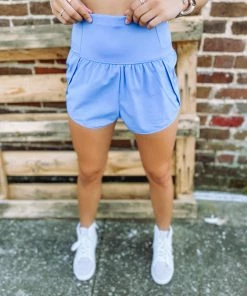 Love Tree Sonia Fitted Athletic Shorts- Blue