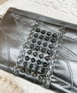 Texas Bling Ellie Leather Stud Clutch