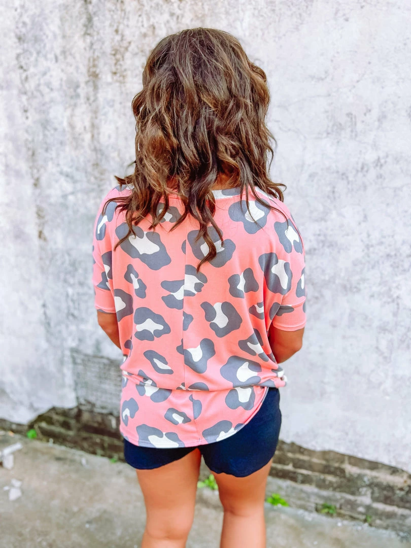 BomBom Tops Dakota V Neck Loose Fit Cheetah Tunic Top 4 BomBom Tops Dakota V Neck Loose Fit Cheetah Tunic Top