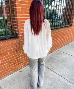 Vine & Love Tops Margot Sequin Balloon Sleeve Top- Off White 8 Vine & Love Tops Margot Sequin Balloon Sleeve Top- Off White