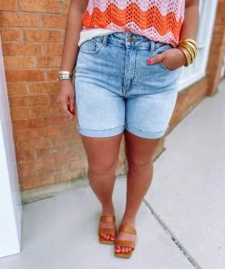 Risen Addy Mid Thigh Boyfriend Shorts