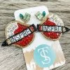 Texas Bling Beaded Teacher's Apple Earrings Jewelry