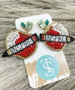 Texas Bling Beaded Teacher's Apple Earrings Jewelry