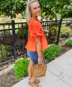 &MERCI Lauren Cotton Poplin Babydoll Top