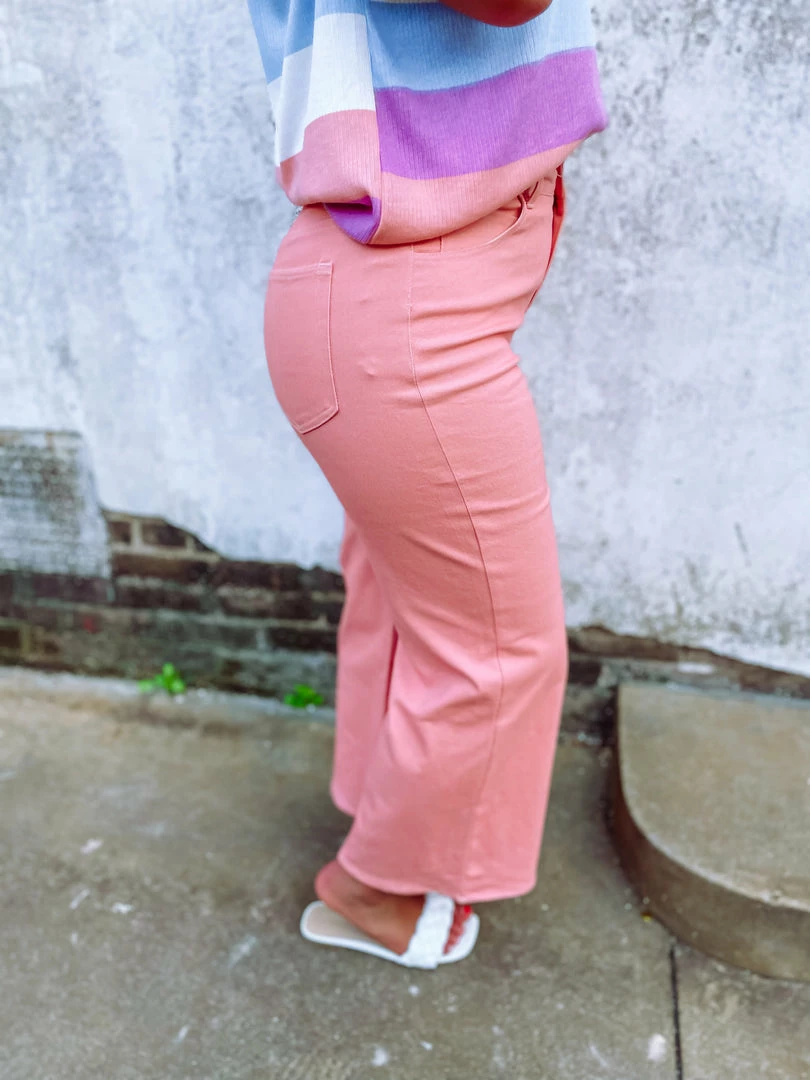 Entro Ayla Peach High Waisted Denim Pants 3 Entro Ayla Peach High Waisted Denim Pants