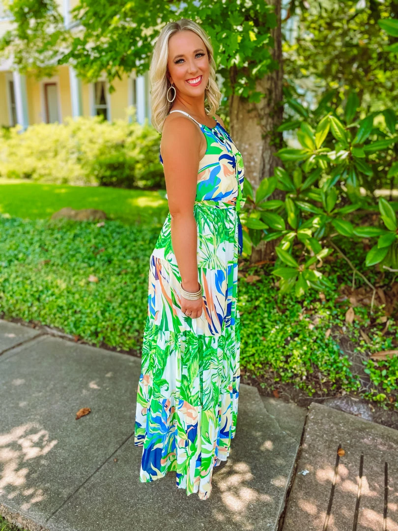 Flying Tomato Dresses Wren Palm Leaf Hi Low Dress 4 Flying Tomato Dresses Wren Palm Leaf Hi Low Dress