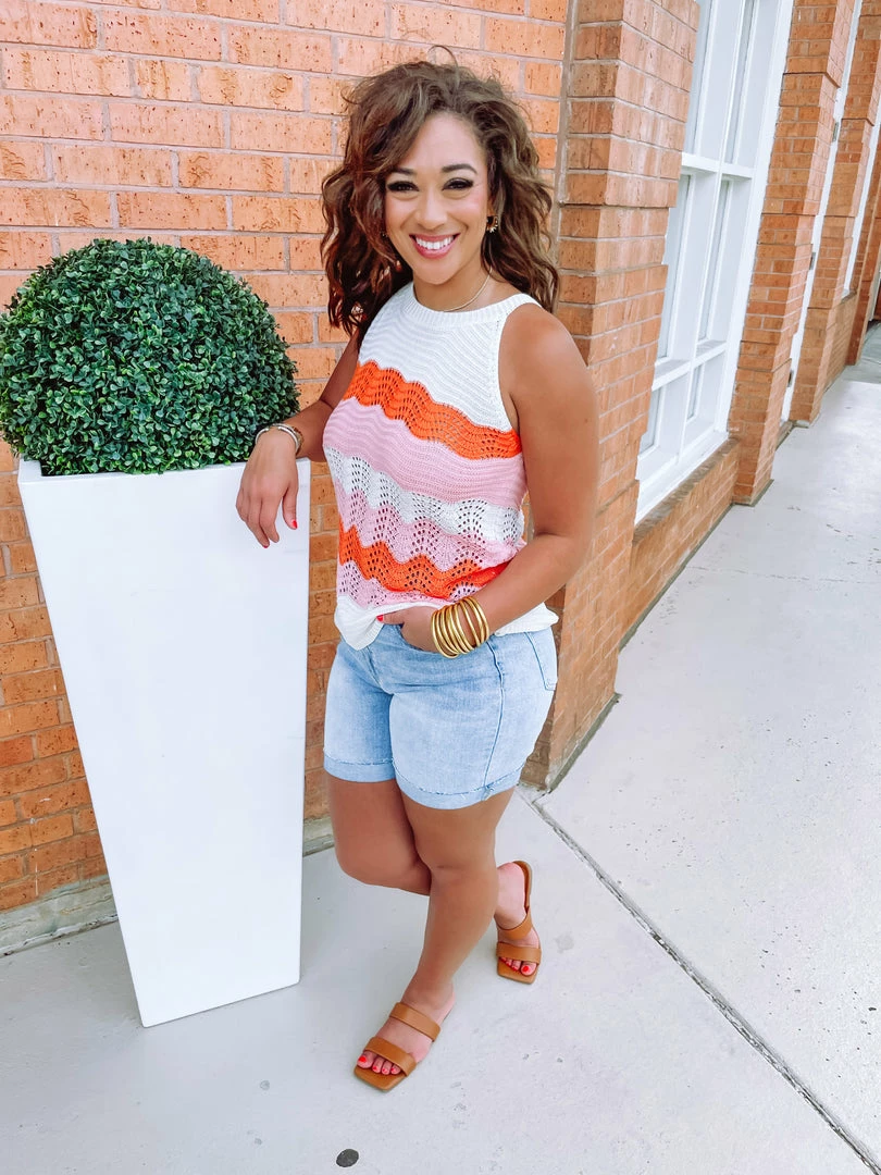 Miss Sparkling Libby Color Block Knit Tank Top 1 Miss Sparkling Libby Color Block Knit Tank Top