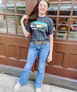 ECO- FRIENDLY INK ON TRI-BLACK Graphic Tees Sunset Rodeo Time