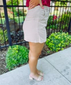 Entro Everly Classy High Waisted Skort-Beige 7 Entro Everly Classy High Waisted Skort-Beige