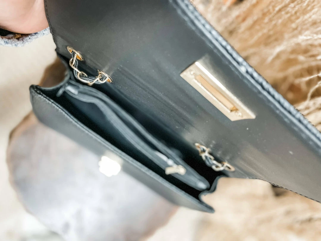 Texas Bling Nina Faux Leather Crossbody- Black Bags 3 Texas Bling Nina Faux Leather Crossbody- Black Bags