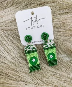 Texas Bling Jewelry Frapp Coffee Beaded Dangle Earrings