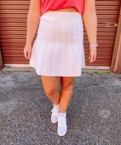 Bluivy Bottoms Madisyn Sweater Knit Mini Skirt- Cream