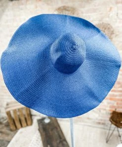 Texas Bling Take Me Away: Resort Edition Everly Beach Sunshade Straw Hat- Navy