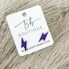 Texas Bling Lightening Bolt Stud Earrings- Purple