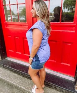 Umgee Chyler Garment Dyed V Neck Top Plus