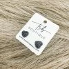 Texas Bling Jewelry Druzy Heart Stud Earrings- Gunmetal