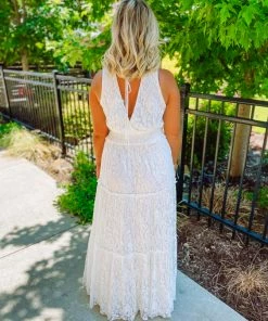 Flying Tomato Dresses Raygin White Smocked Waist Maxi Dress