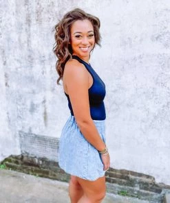 Trend Notes Ellis Rib Knit Halter Bodysuit- Black Tops 8 Trend Notes Ellis Rib Knit Halter Bodysuit- Black Tops