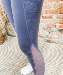 Mono B Bridgette Floral Lace High Waisted Leggings Bottoms