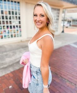 Hyfve Morgan Knit Sweater Tank Top- Marshmallow