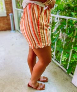 Hailey & Co Briar Scallop Edged Stripe Shorts 7 Hailey & Co Briar Scallop Edged Stripe Shorts