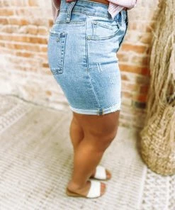 Special A Darla Mid Rise Boyfriend Shorts Denim
