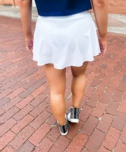 Love Tree Brandy Mini Skort- White Bottoms 7 Love Tree Brandy Mini Skort- White Bottoms