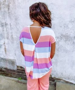 Ces Femme Savanna Multi Stripped Ribbed Jersey Knit Top 12 Ces Femme Savanna Multi Stripped Ribbed Jersey Knit Top
