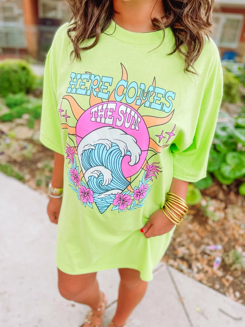 Pierce + Pine Here Comes The Sun T-Shirt Dress Neon Fit Check 2 Pierce + Pine Here Comes The Sun T-Shirt Dress Neon Fit Check